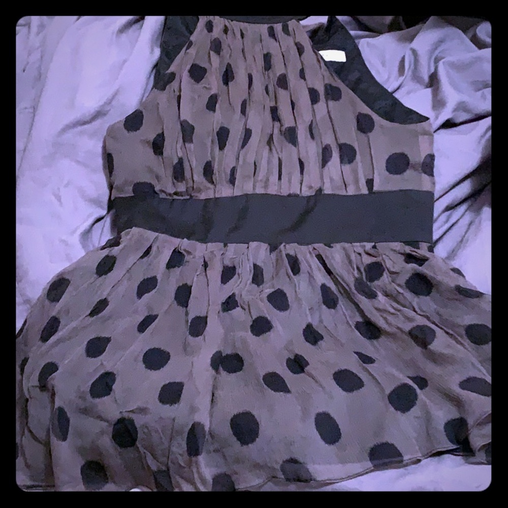 Zara Basic black and gray polka dot tunic